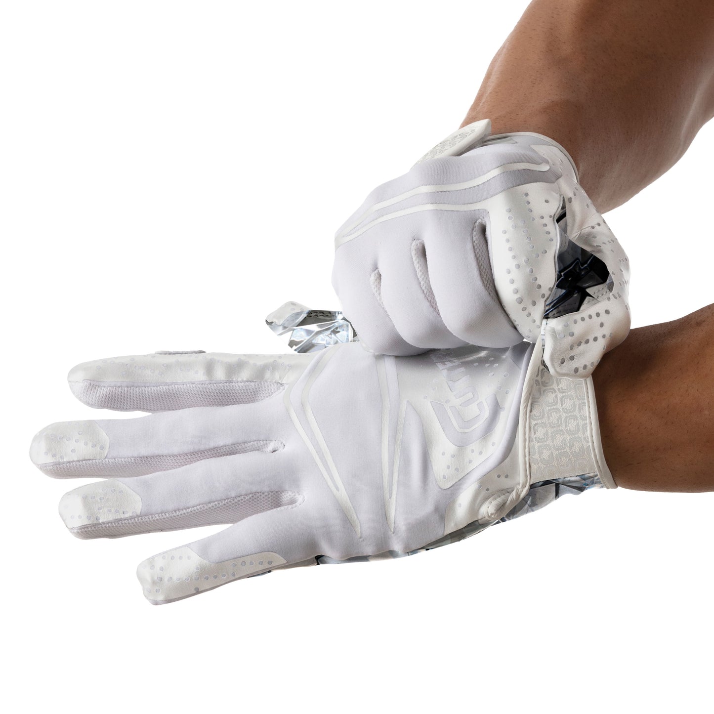 | Game Day Elite Football Receiver Gloves with Silicone Grip | Youth | Small/Medium | White Diamond