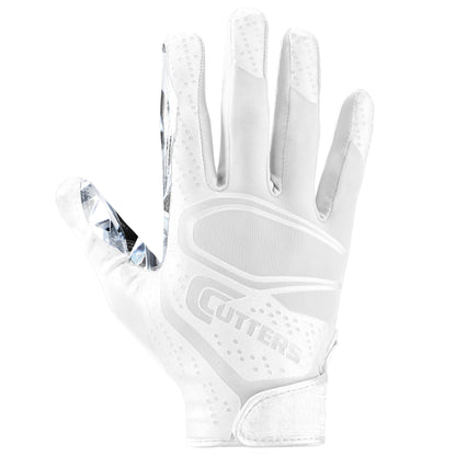 | Game Day Elite Football Receiver Gloves with Silicone Grip | Youth | Small/Medium | White Diamond