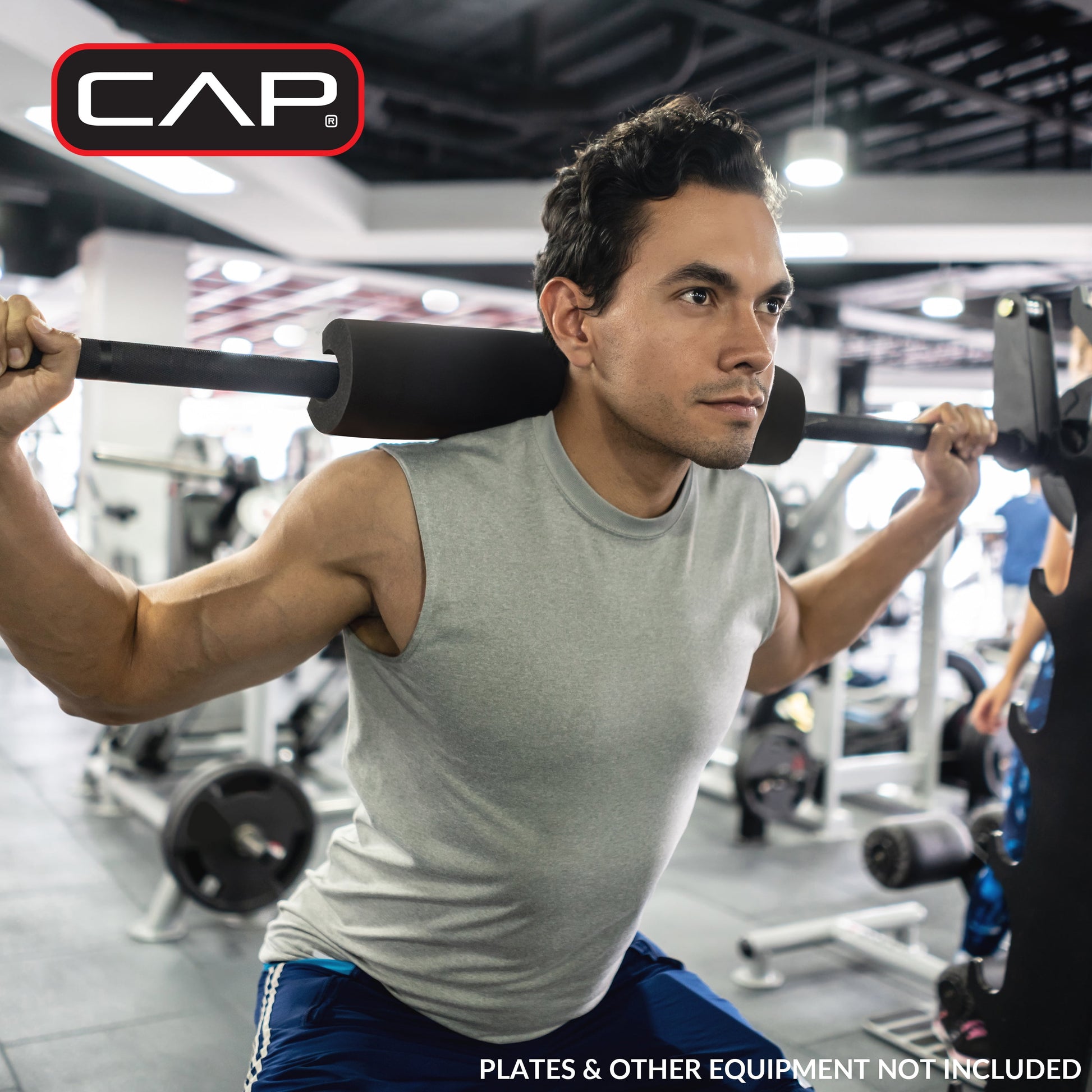 Bar Pad, Non-Slip, Ergonomic Barbell Pad for Neck and Shoulders - Black