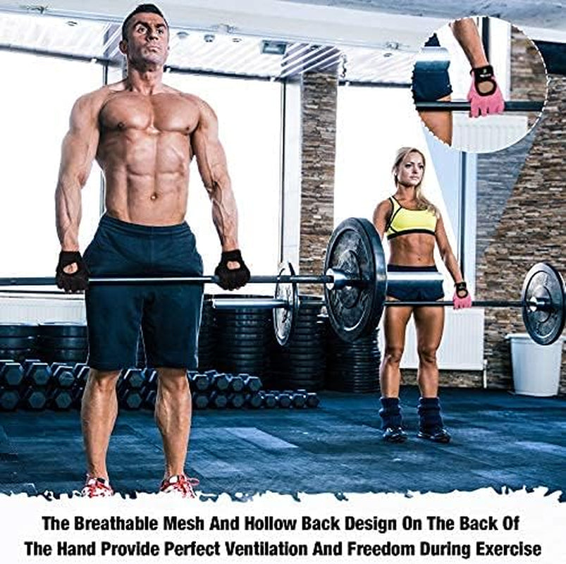 2 Pairs Workout Gloves Adjustable Weight Lifting Gym Exercise Training Breathable Workout Gloves with Full Palm Protection for Men and Women Fitness, Biking, Pull Up