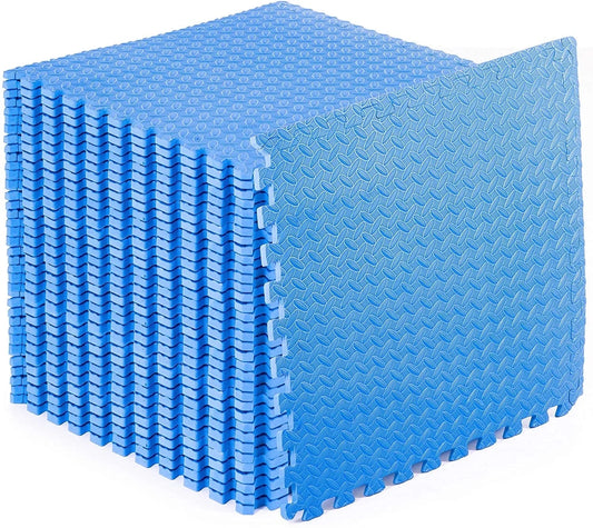 Puzzle Exercise Mat ½”, EVA Foam Interlocking Tiles Protective Flooring for Gym Equipment and Cushion for Workouts