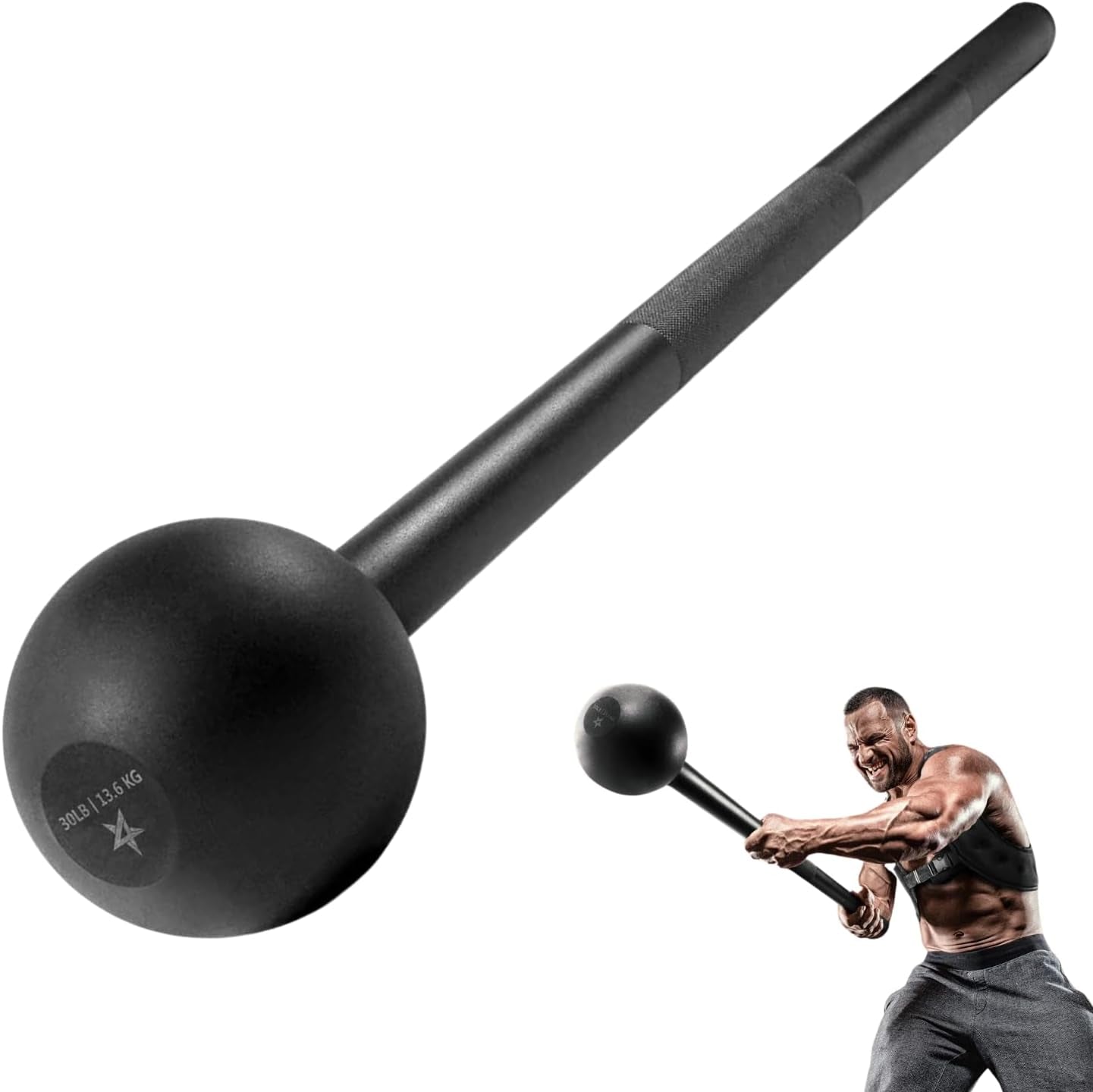 Steel Mace Bell for Strength Training, Support Full Body, Muscles, Shoulder, Grips & Forearms Workouts, Stretching 5, 7, 10, 15, 20, 25, 30 LB for Woman & Man