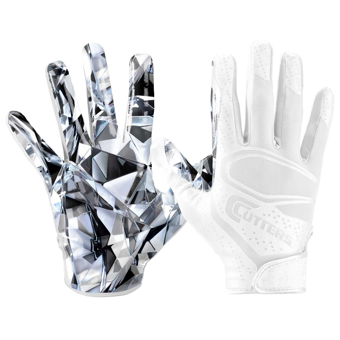 | Game Day Elite Football Receiver Gloves with Silicone Grip | Youth | Small/Medium | White Diamond
