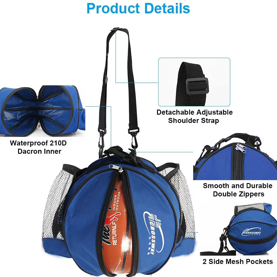 Outdoor Sport Shoulder Soccer Ball Bags for Kids, Football, Volleyball, Basketball, Training Accessories, Sport Equipment