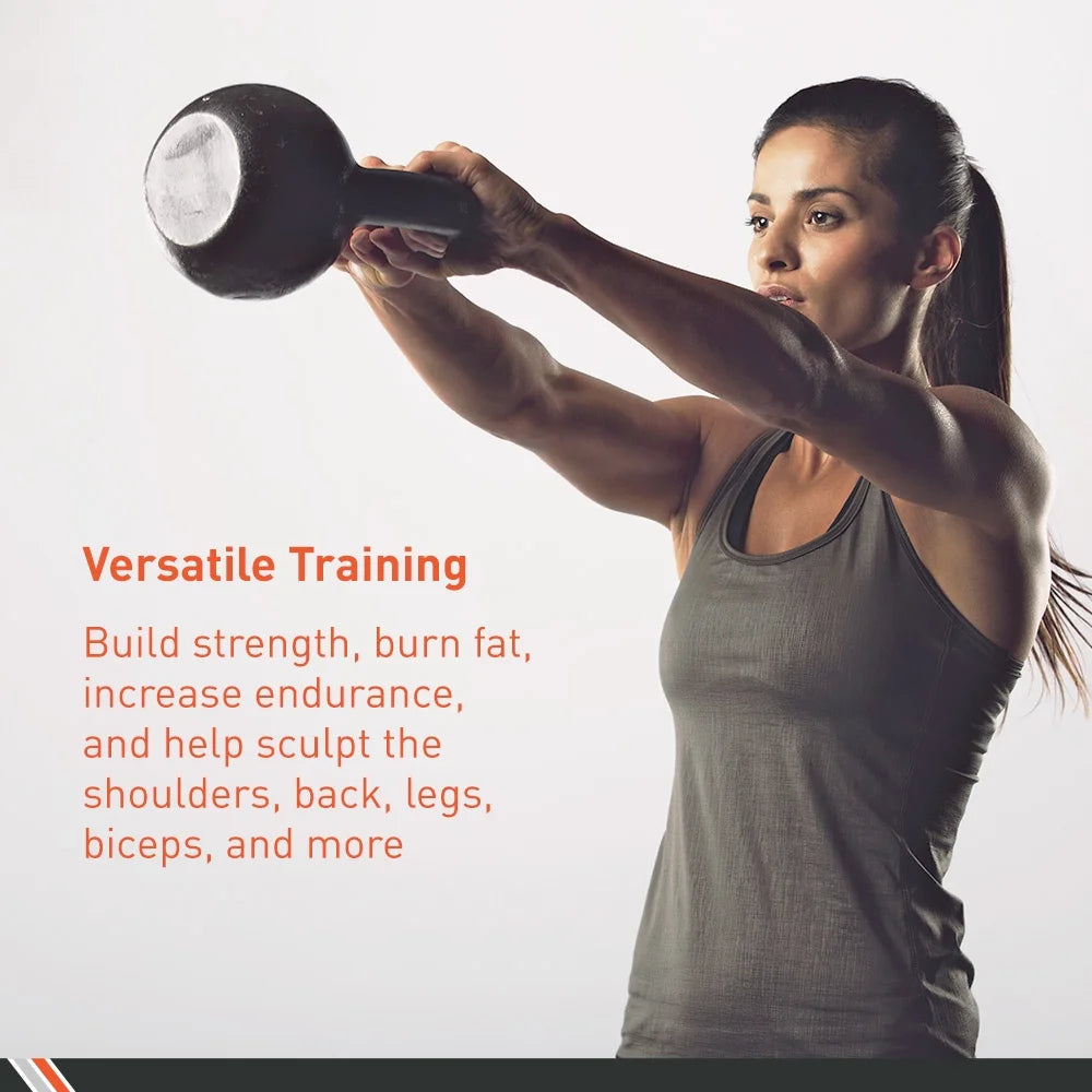 Cast Iron Kettlebell, 45 Lb. – At-Home Gym Equipment – Kettlebell Free Weights – Strength & Core Training Equipment – Cast Iron Resistance Workout Gear