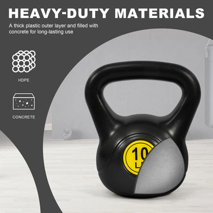 Wide Grip Kettlebell Exercise Fitness Weight Set, 3-Pieces: 10Lb, 15Lb and 20Lb Kettlebells