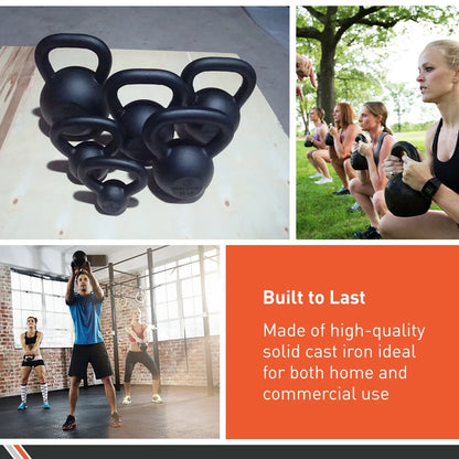 Cast Iron Kettlebell, 45 Lb. – At-Home Gym Equipment – Kettlebell Free Weights – Strength & Core Training Equipment – Cast Iron Resistance Workout Gear