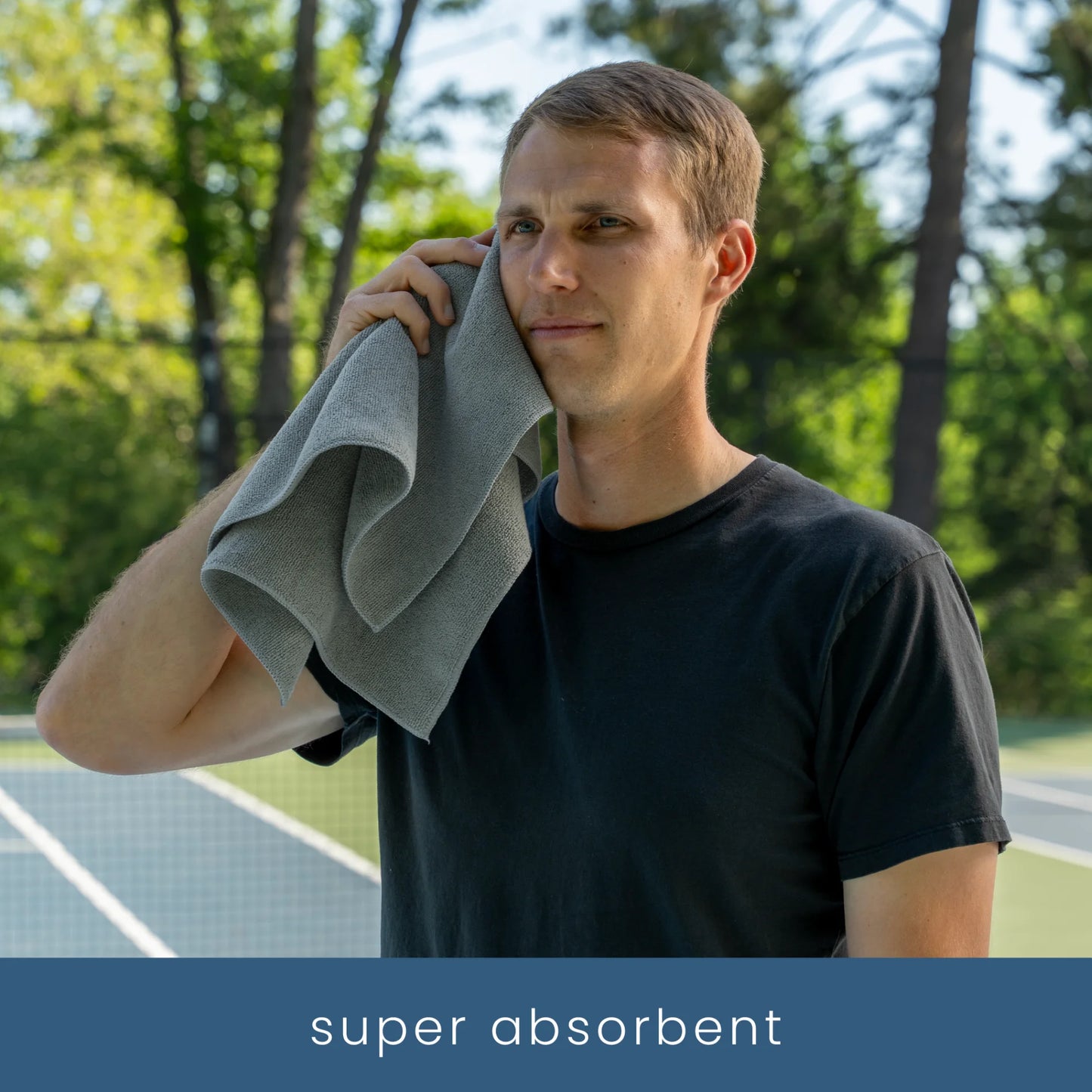 Microfiber Gym Towels, Yoga Towel for Home and Gym Bag, 16 Inch X 27 Inch, 6 Pack, Dark Grey