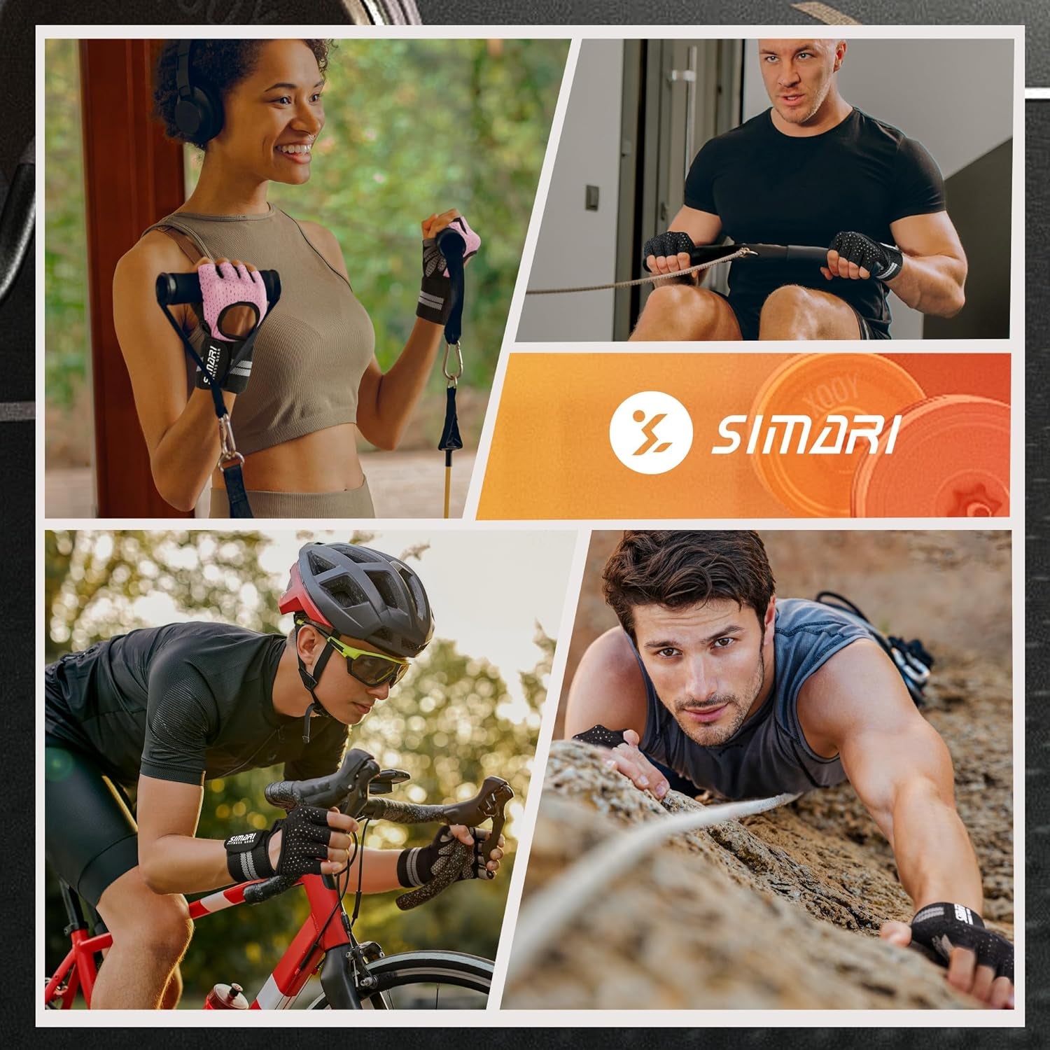 Breathable Workout Gloves for Men Women, Padded Weight Lifting Gloves with Wrist Wraps Support, Full Palm Protection, Grip for Gym Training, Fitness, Weightlifting, Exercise Fingerless Black