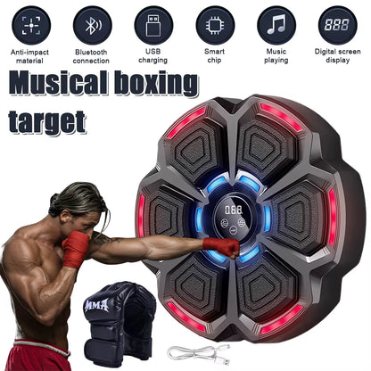 Music Boxing Machine Smart Bluetooth Wall Mounted Music Boxing Trainer Gym Home Electronic Boxing Target Punching Equipment