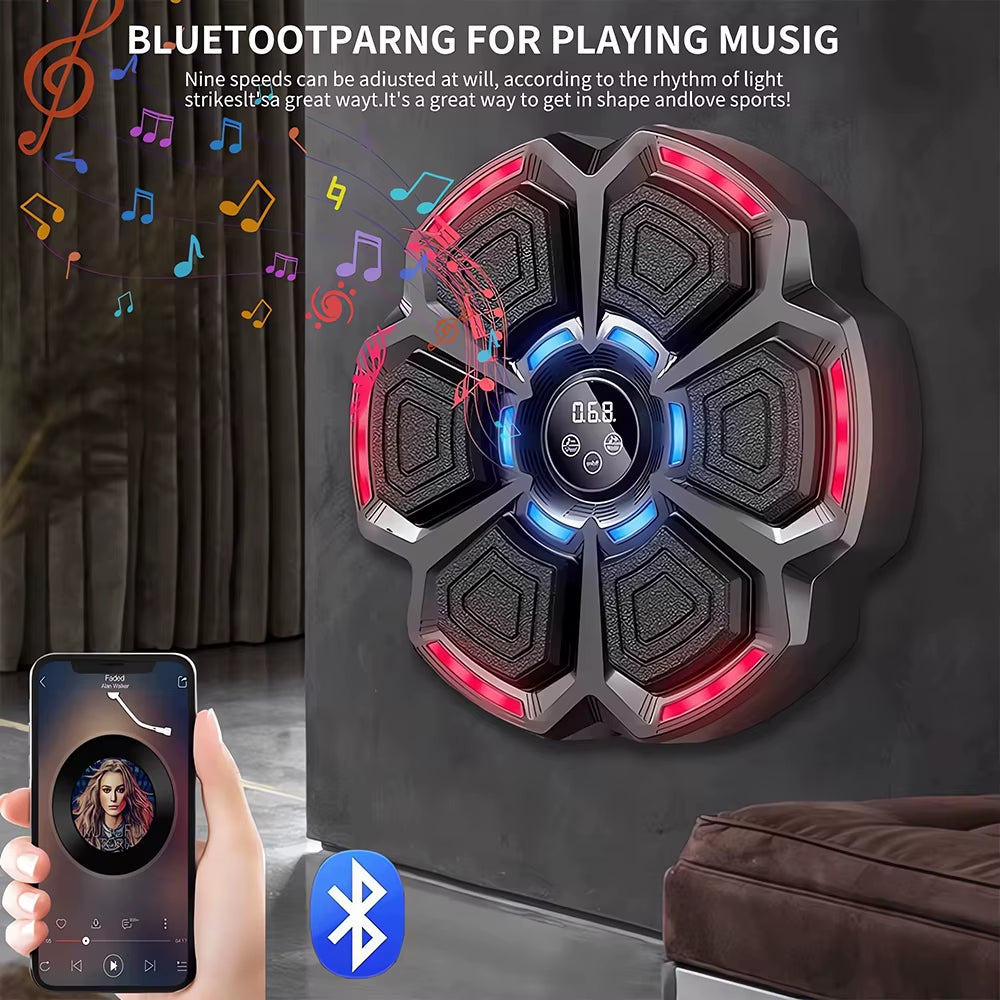 Music Boxing Machine Smart Bluetooth Wall Mounted Music Boxing Trainer Gym Home Electronic Boxing Target Punching Equipment